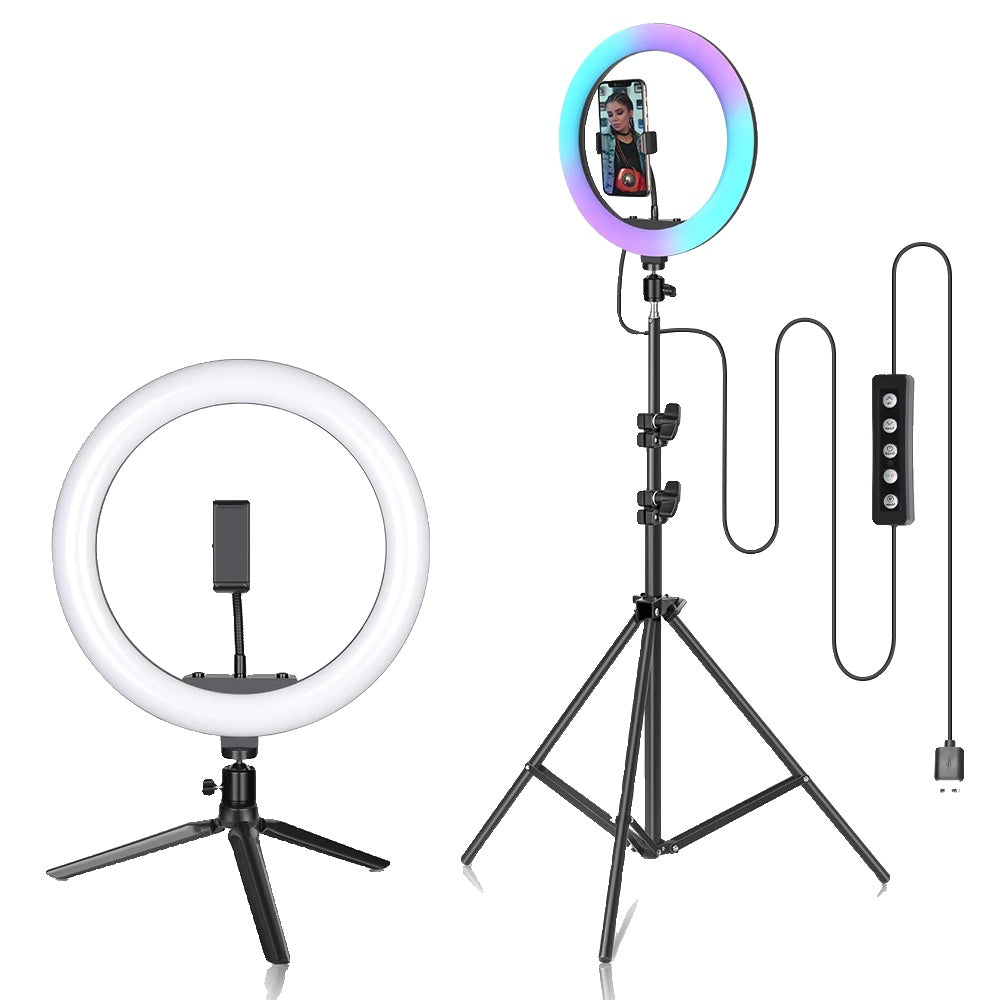 Selfie-Ring-LED-Licht, RGB-Farboptionen, einstellbarer Statiefstandaard