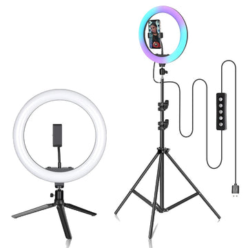Selfie-Ring-LED-Licht, RGB-Farboptionen, einstellbarer Statiefstandaard
