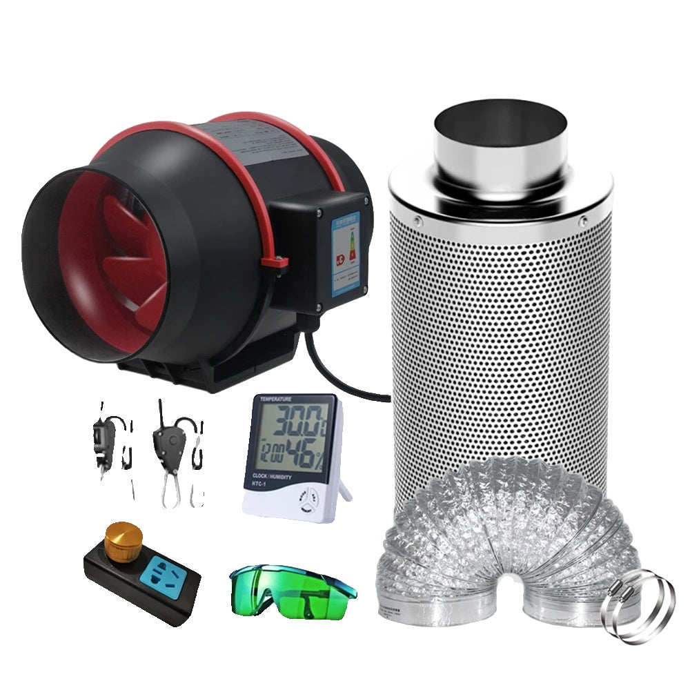 Duct Fan Kit, Fernbedienung Schalter Geschwindigkeitsregler, Kohlefilter