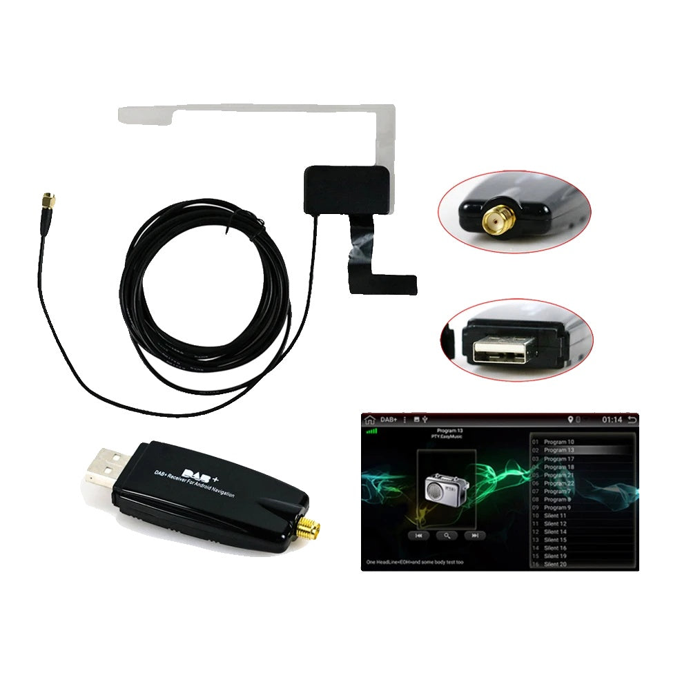Automatischer GPS-Empfänger, DAB+-Antenne, USB-Adapter