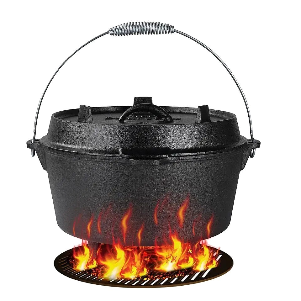 BBQ Dutch Oven, 40L Fassungsvermögen, Gietijzeren Constructie
