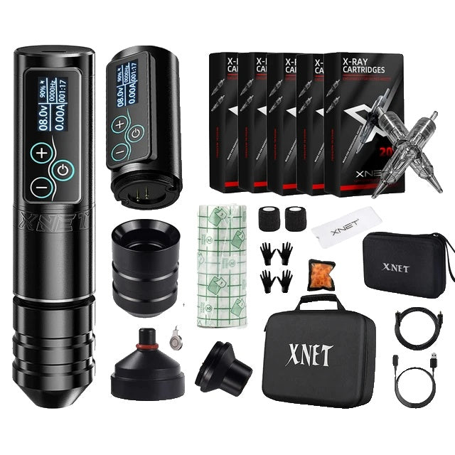 Kabelloses Tattoo-Maschinen-Set, bürstenloser Motor, 2400mAh Akku
