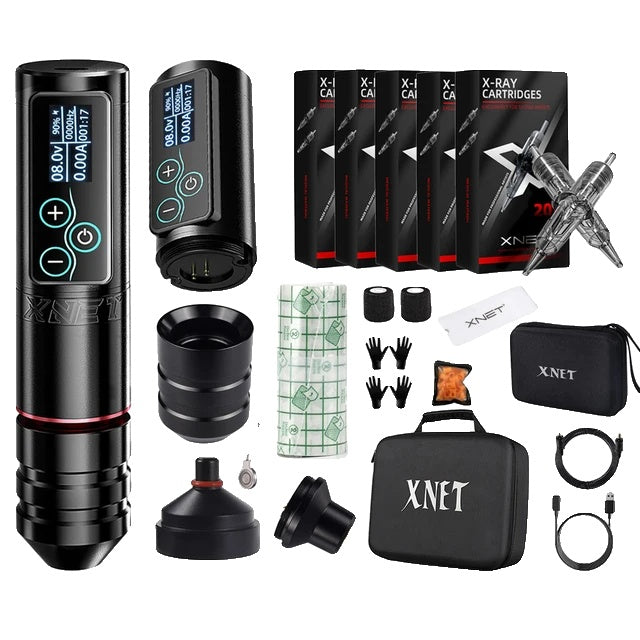 Kabelloses Tattoo-Maschinen-Set, bürstenloser Motor, 2400mAh Akku