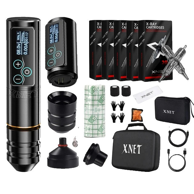 Kabelloses Tattoo-Maschinen-Set, bürstenloser Motor, 2400mAh Akku