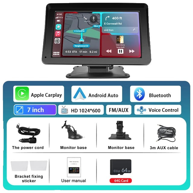 Auto Spiegel Video Opname, Drahtloses Carplay, Android Auto