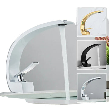 Badezimmer Waschtischarmatur, Weiß Chrom, Aufsatzmontage
