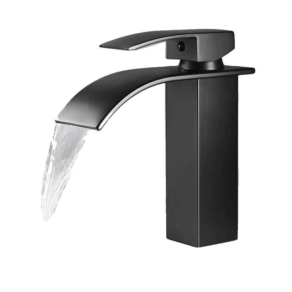 Waschbeckenarmatur, Wasserfall-Design, auf dem Deck montiert