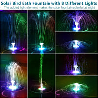 AquaGlow Fountain | Solar Springbrunnen mit LED-Beleuchtung | 16 Düsen & 5000mAh Akku 3