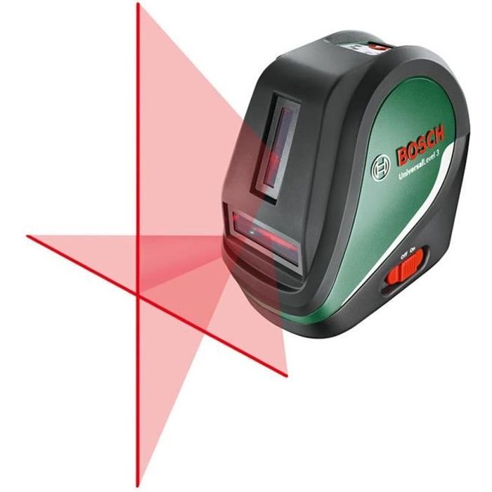 Laser-Bosch-Lijnen – Universal Level 3 Set (Gelb mit 1,1-m-Stativ, Batterie und Akku)