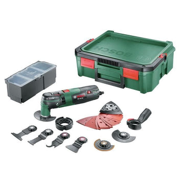 Bosch Multifunktionswerkzeug - PMF 250 CES (geliefert mit 1 Systembox-Gepäckkoffer, 20 Zubehörteilen)