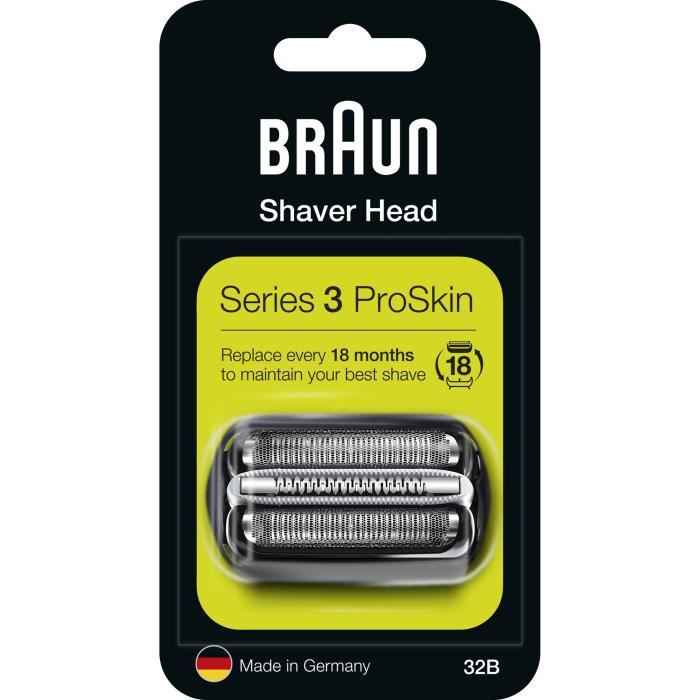 Braun Ersatzstück 32B Schwarz für Scheergeräte - Kompatibel mit Scheergeräten der Serie 3
