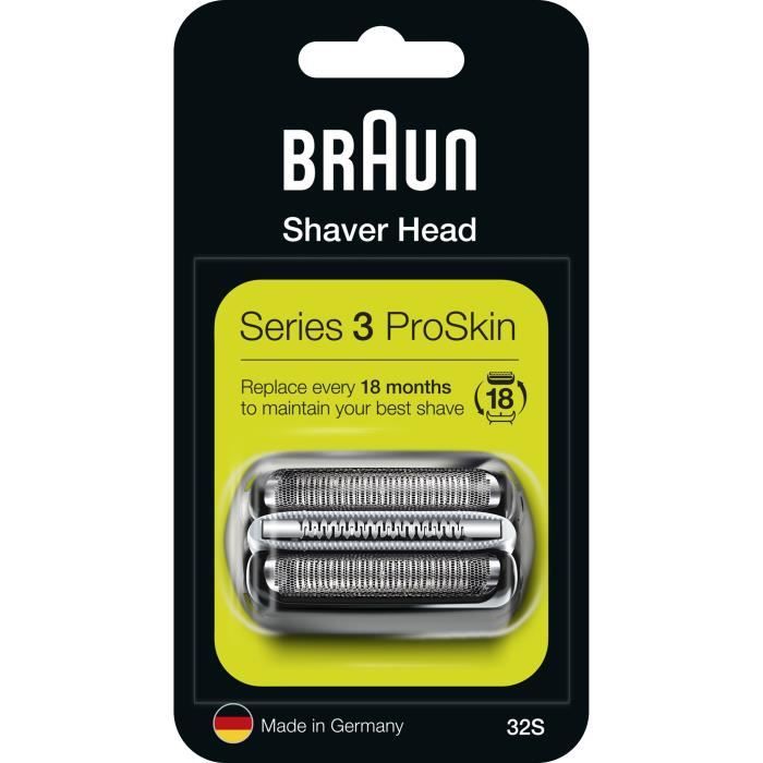 Braun Reserve-Zubehör 32S Silber Scheergerät – kompatibel mit Series 3 Scheergeräten