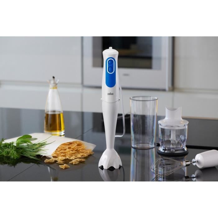 BRAUN Omelettmixer mit Hakmolen - MQ3025WH - Weiß und Blauw