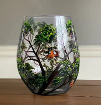 Four Seasons Tree Wine Glasses - Hand Painted Art 7
