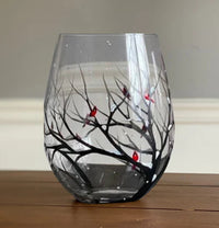 Four Seasons Tree Wine Glasses - Hand Painted Art 9