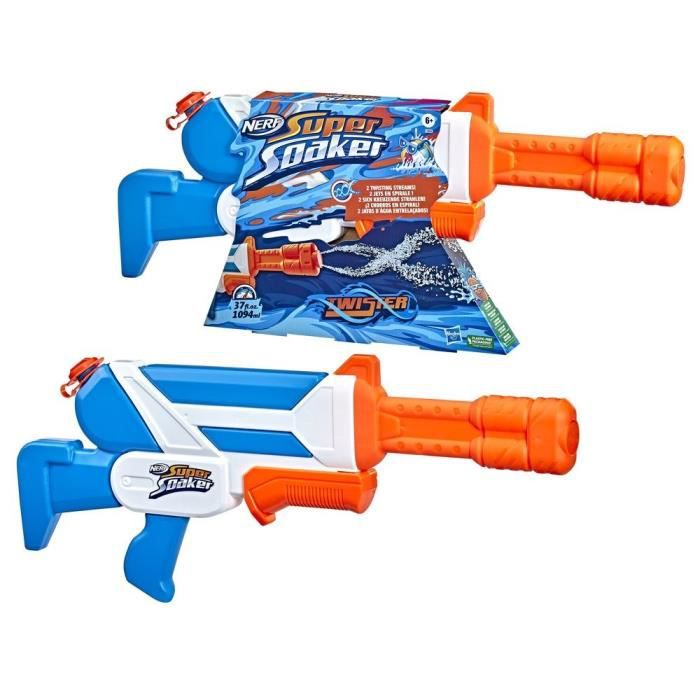 NERF SUPER SOAKER – Twister-Wasserstrahler – mit 2 Wasserstrahldüsen, Pumpenmechanismus und Wasserspielfunktion