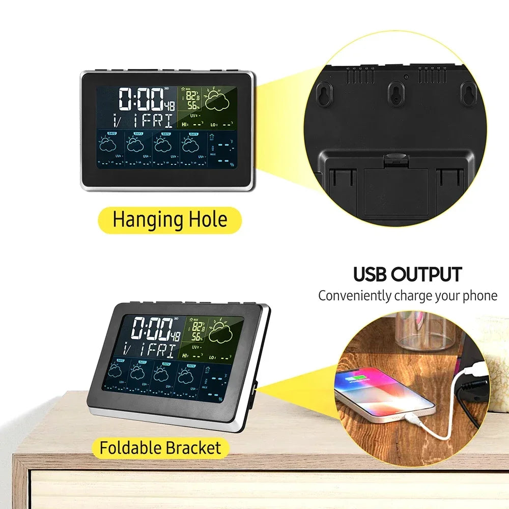 Slimme Weerstation, Groot LCD-Bildschirm, Binnen-/Buitenthermometer
