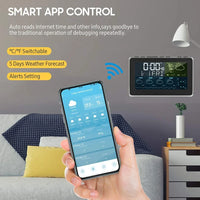 Slimme Weerstation, Groot LCD-Bildschirm, Binnen-/Buitenthermometer