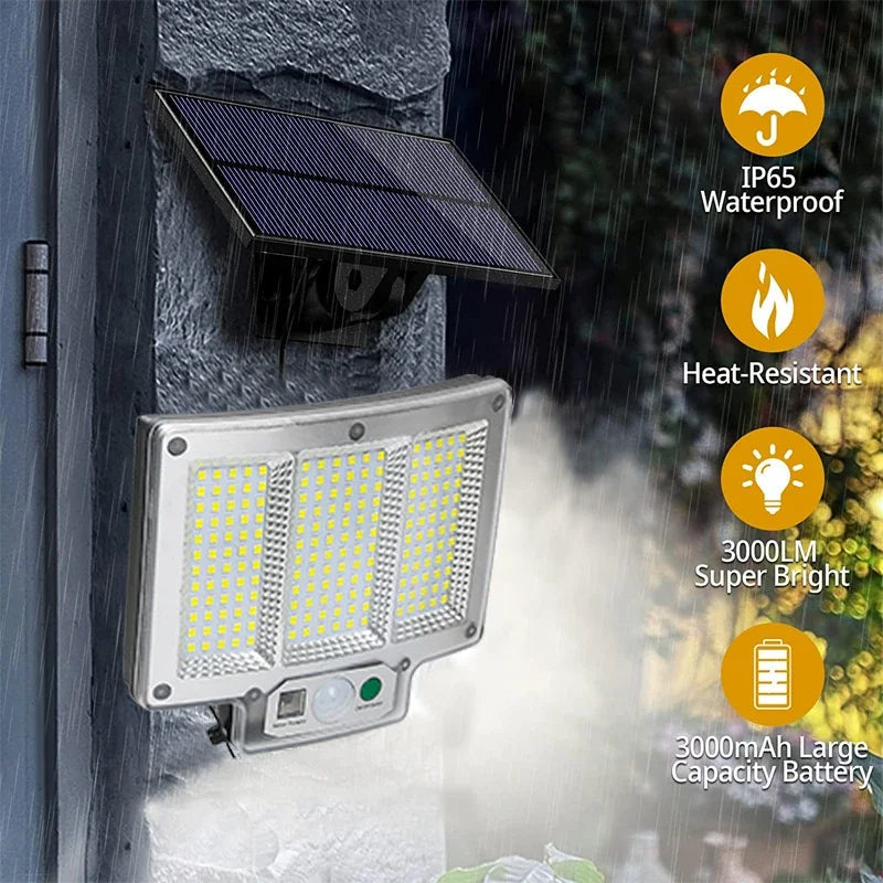 LumoPower Solarleuchte | 192 LEDs | Bewegungsmelder & Fernbedienung | Wetterfest & Flexibel 4