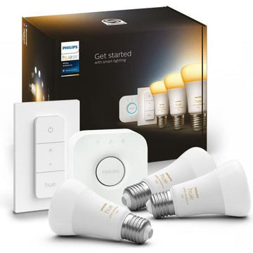 PHILIPS Hue White Ambiance Slimme LED-Lampen-Starterkit – E27 x3 und Hue-Zustandsbedienung