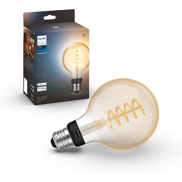Philips Hue Witte Ambiance, LED-Verbindung, LED E27 Filament G93 Globe, Bluetooth, funktioniert mit Alexa, Google und Homekit