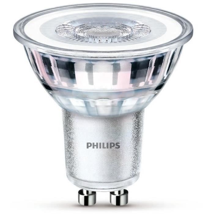 PHILIPS LED Spot GU10 Lampe - 50W Warmweiß - Dimmerkompatibel - Glas