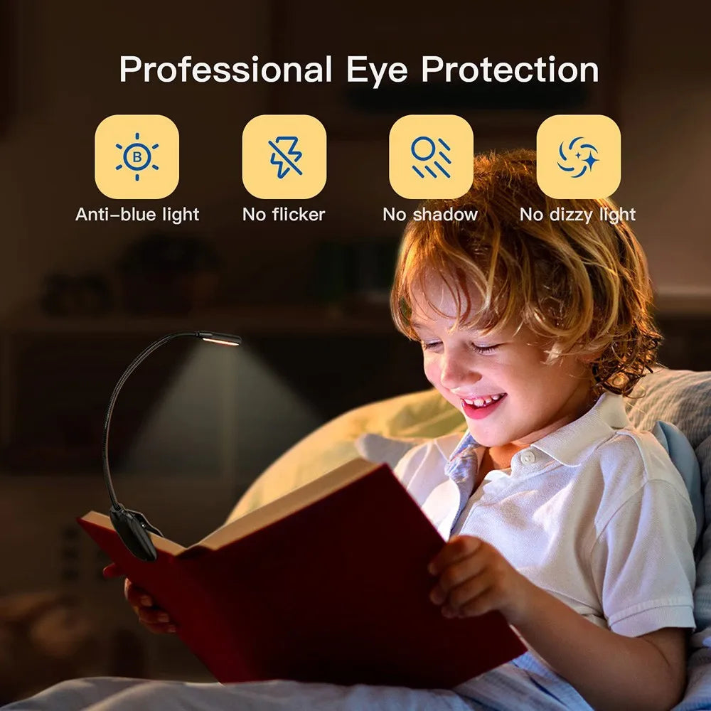 Readiva LED Leselampe | Flexibel & USB-Akku | 9 Lichtmodi & Clip | Warm- bis Kaltweiß 4