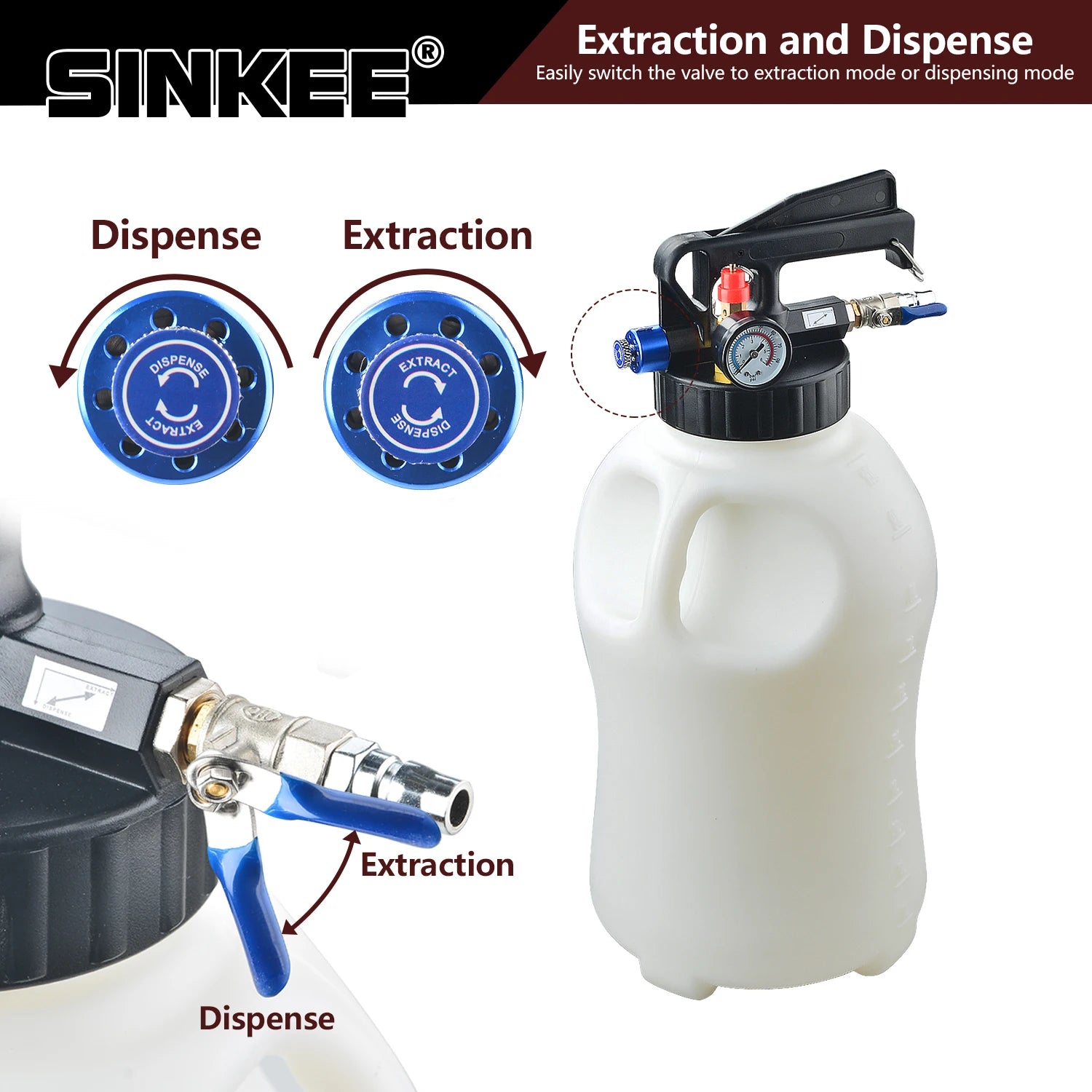 Pneumatische Ölpumpe, 3/10 l Kapazität, ATF-Adapter-Set