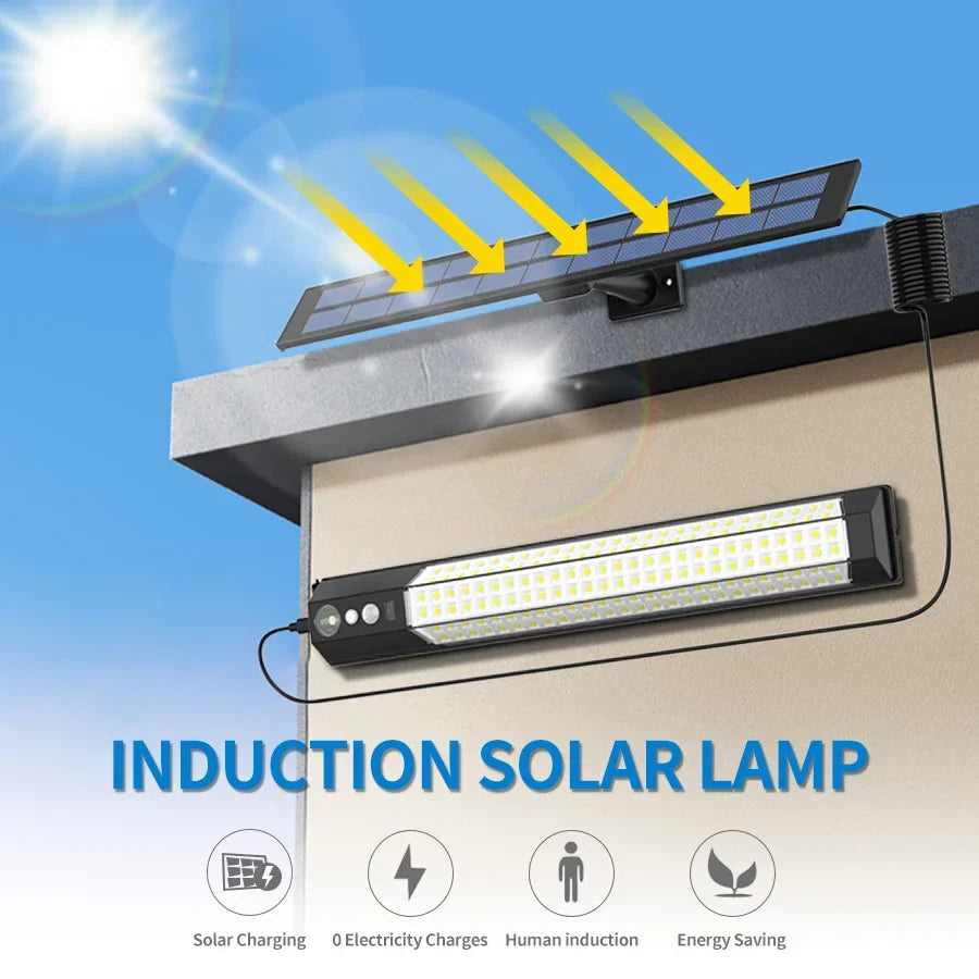Solario Split-Solarlampe | 158 LEDs | Bewegungssensor & Fernbedienung | 10W Solarlicht 2