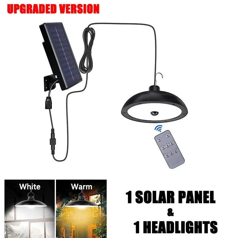 Solivara Solar-Kronleuchter | Mit Sensor & Fernbedienung | IP65 | Warm-/Kaltweiß | 10h Laufzeit 8