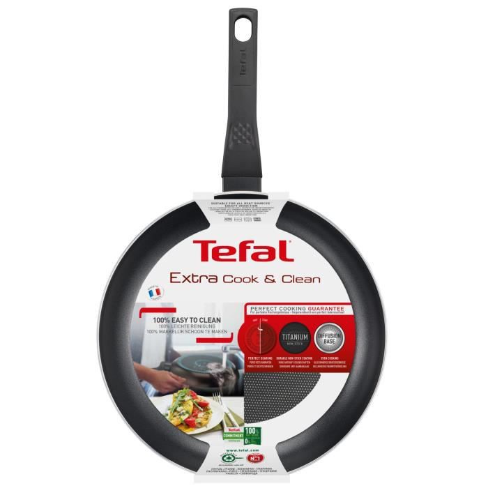 TEFAL G2550402 24 cm UNLIMITED Pfanne Alle Kochplatten inklusive Induktion – Französisches Kochen – Schwarz