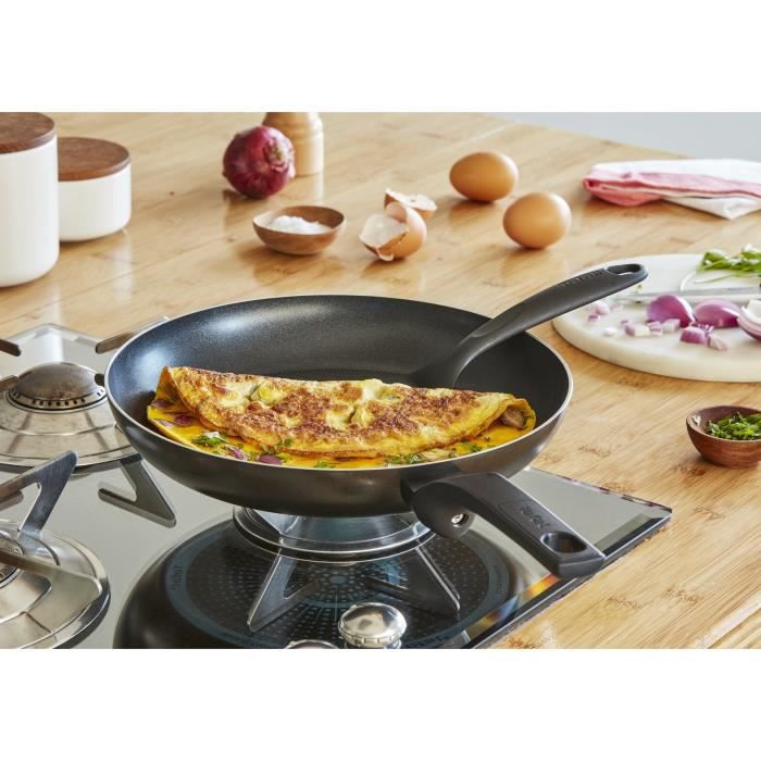 TEFAL G2550402 24 cm UNLIMITED Pfanne Alle Kochplatten inklusive Induktion – Französisches Kochen – Schwarz