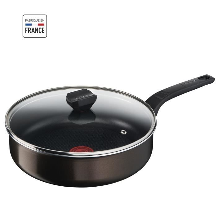 Tefal B5543202 Easy Cook & Clean Sauteuse, 24 cm, mit Deckel, Anti-Backen, geschweißt für alle Warmtebronnen mit Induktionsherd, hergestellt in Frankreich