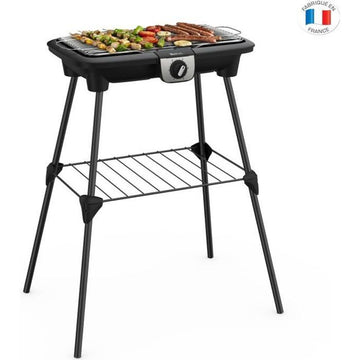 WEASY GBE42 Elektrischer BBQ-Grill zum Aufstellen von Speisen – 41,5 x 24 cm – einstellbare Temperatur – 2000 W – verstellbare Ablage – rutschfeste Speisen