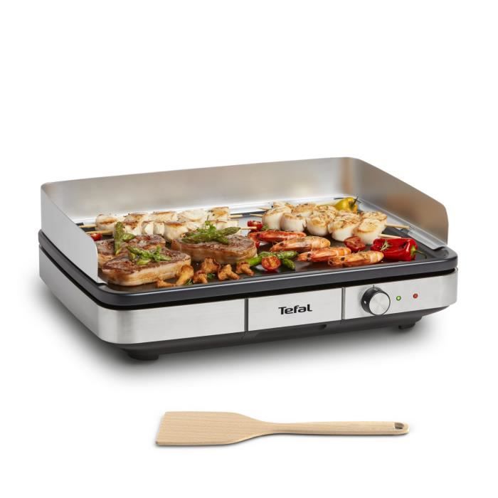 Tefal Plancha elektrisch XXL, 12 Personen, Anti-Backen, verstellbare Thermosicherung, verstellbare Windschutz, Innen-/Gebäude CB690D12
