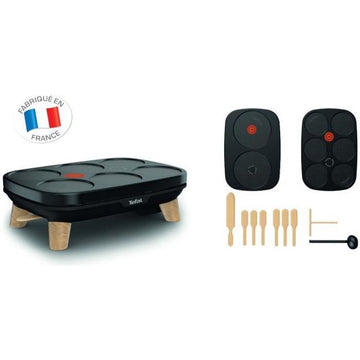 TEFAL PY900D12 Gourmet-Crêpeière Zwei verwendbare Antibackplatten, einstellbare Temperatur, Multi-Inzetbaar für Crêpes, Galettes und Backformen