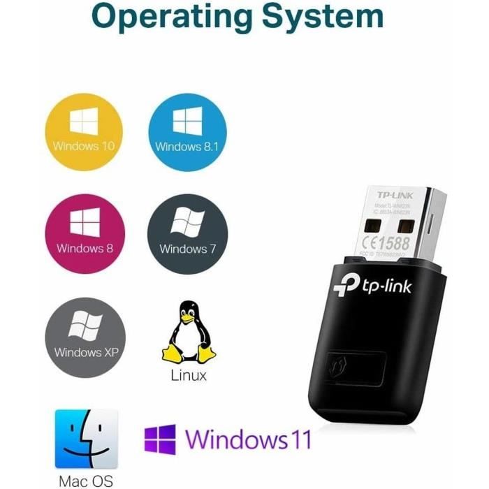 WLAN-USB-Stick – TP-Link – 300 Mbit/s, um einen Computer mit einem drahtlosen Netzwerk zu verbinden und Supersnel-Internet zu nutzen