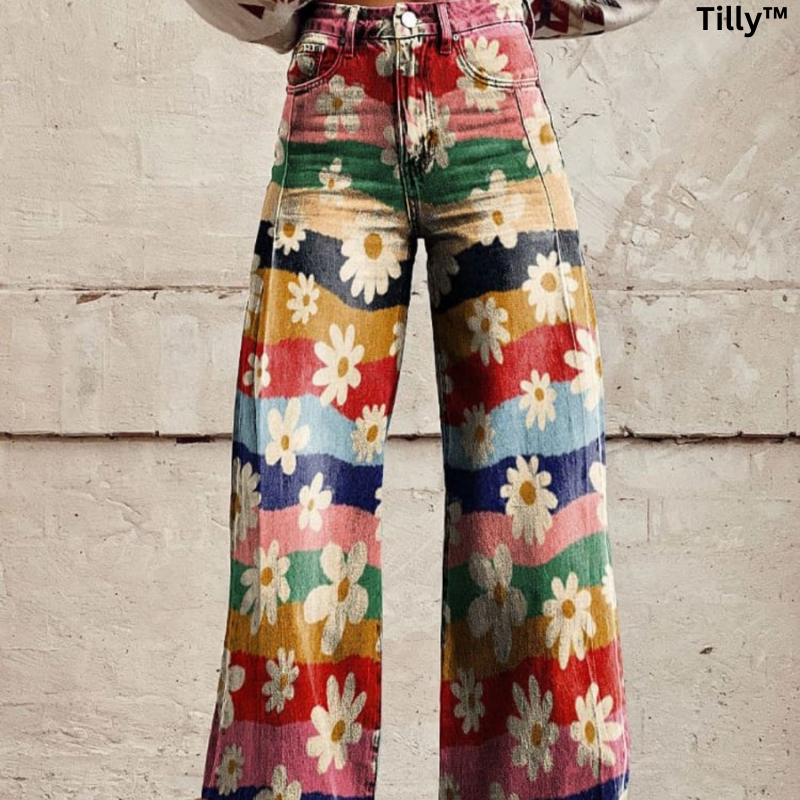 Tilly™ Elegante Hose mit Blumendesign