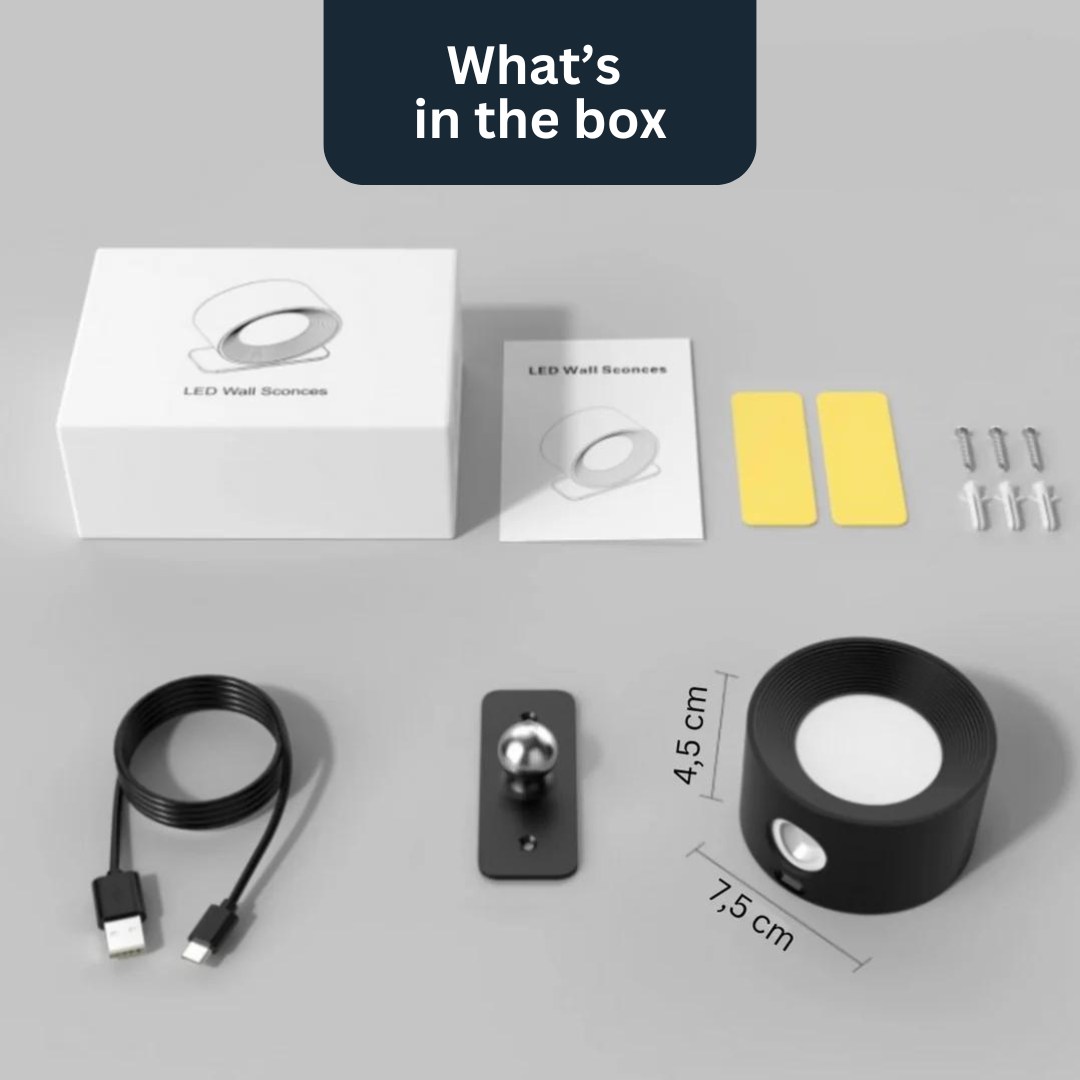 Vista - The 360° rechargeable LED wall light 6