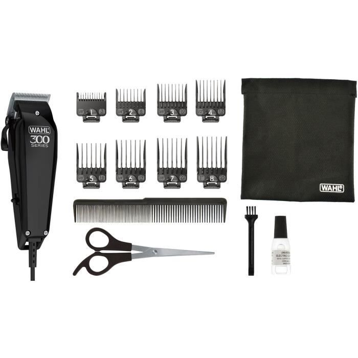 Haartrimmer Home Pro 300 – WAHL 20102.0460 – Kit von 15 Haaren – 8 Haarschneider von 3 mm bis 25 mm – mit Kabel