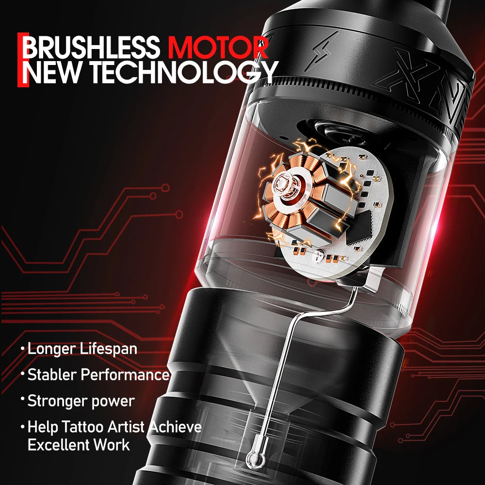 Kabelloses Tattoo-Maschinen-Set, bürstenloser Motor, 2400mAh Akku