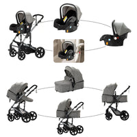 Kinderwagen, 3-in-1-Funktion, leicht und regenerierbar