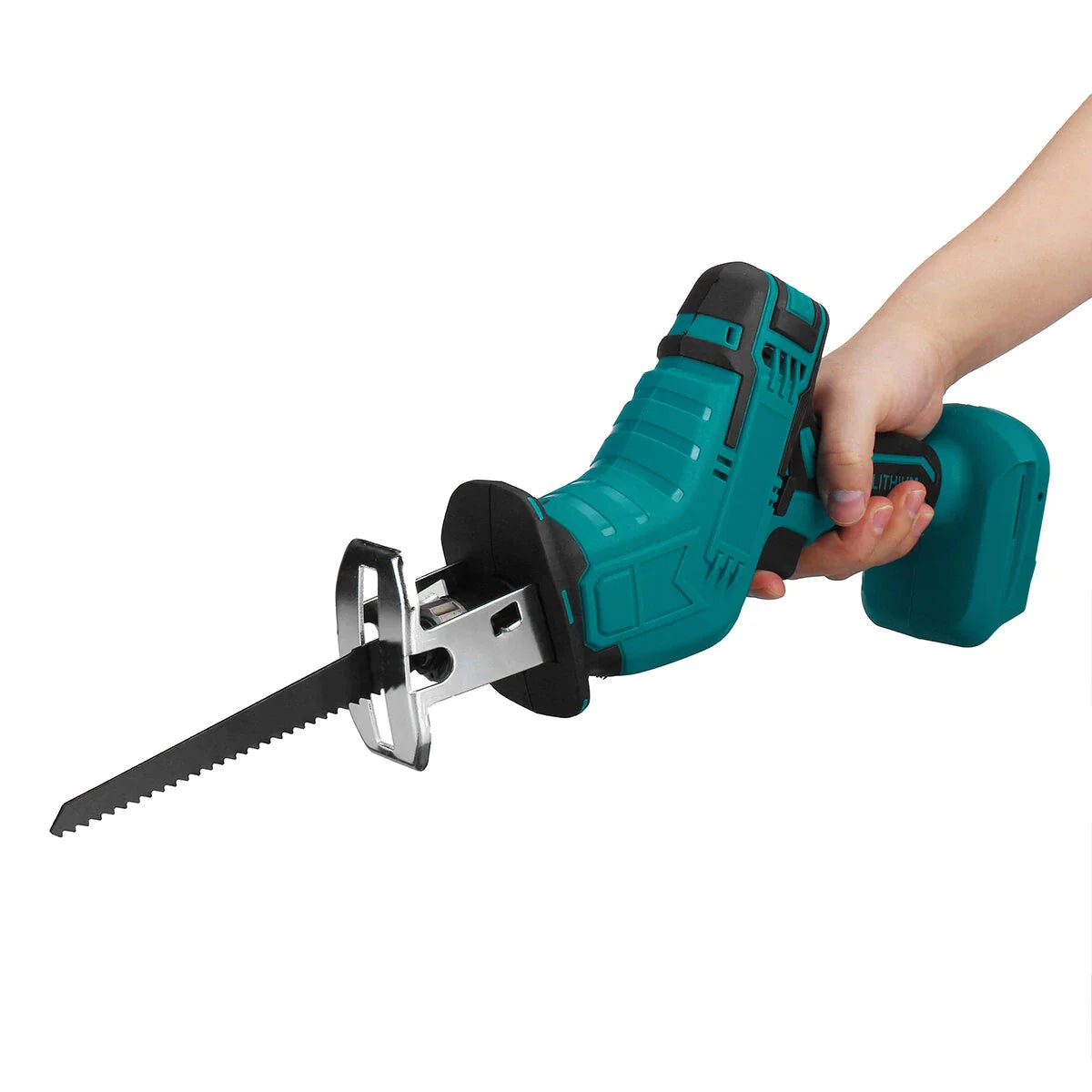 Snoerloze Reciprozaag mit 4 Zaagbladen - Accu Niet Inbegrepen - Arangepast aan 18V Makita Battery - for hout & metaal - Black and Blue