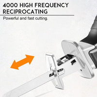 Snoerloze Reciprozaag mit 4 Zaagbladen - Accu Niet Inbegrepen - Arangepast aan 18V Makita Battery - for hout & metaal - Black and Blue