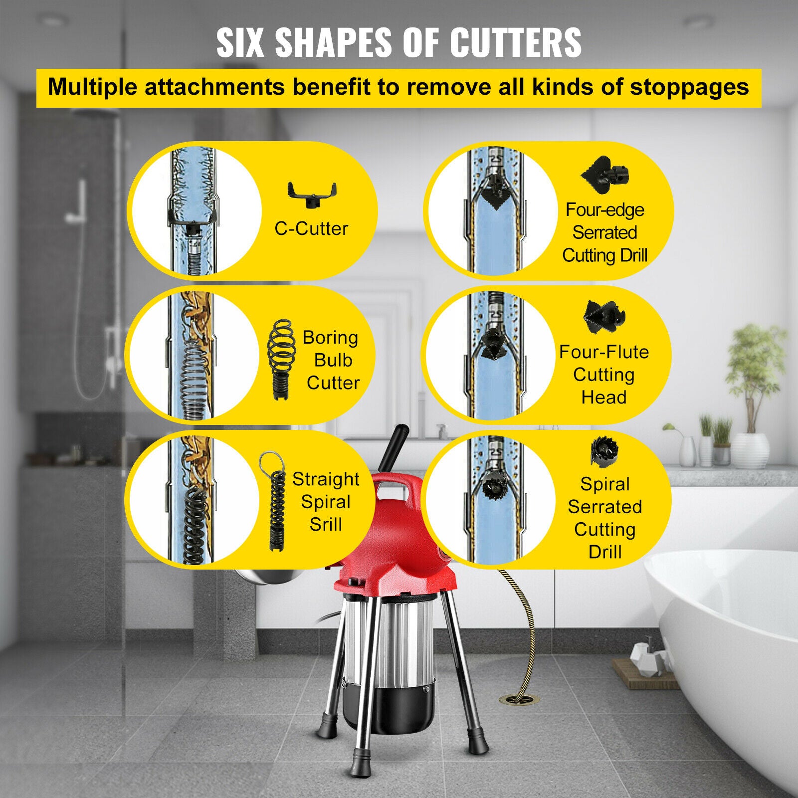 Elektrischer Afvoerreiniger 20-125MM - Boorpijp Ontstopper Toilet Rioolontstopper Set