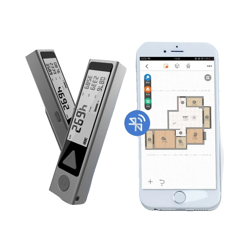 Laser Distance Meter, Bluetooth Connectivity, Handheld Design