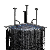 LED Rainfall Shower Head, Color Change with Temperature, Ultra-thin Design