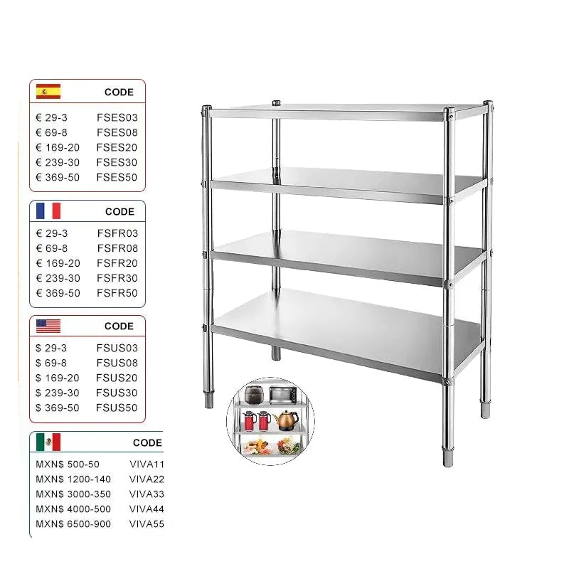 Roestvrijstalen plank, draagvermogen van 330 lbs, kruisbalk ontwerp, ventilatiegaten