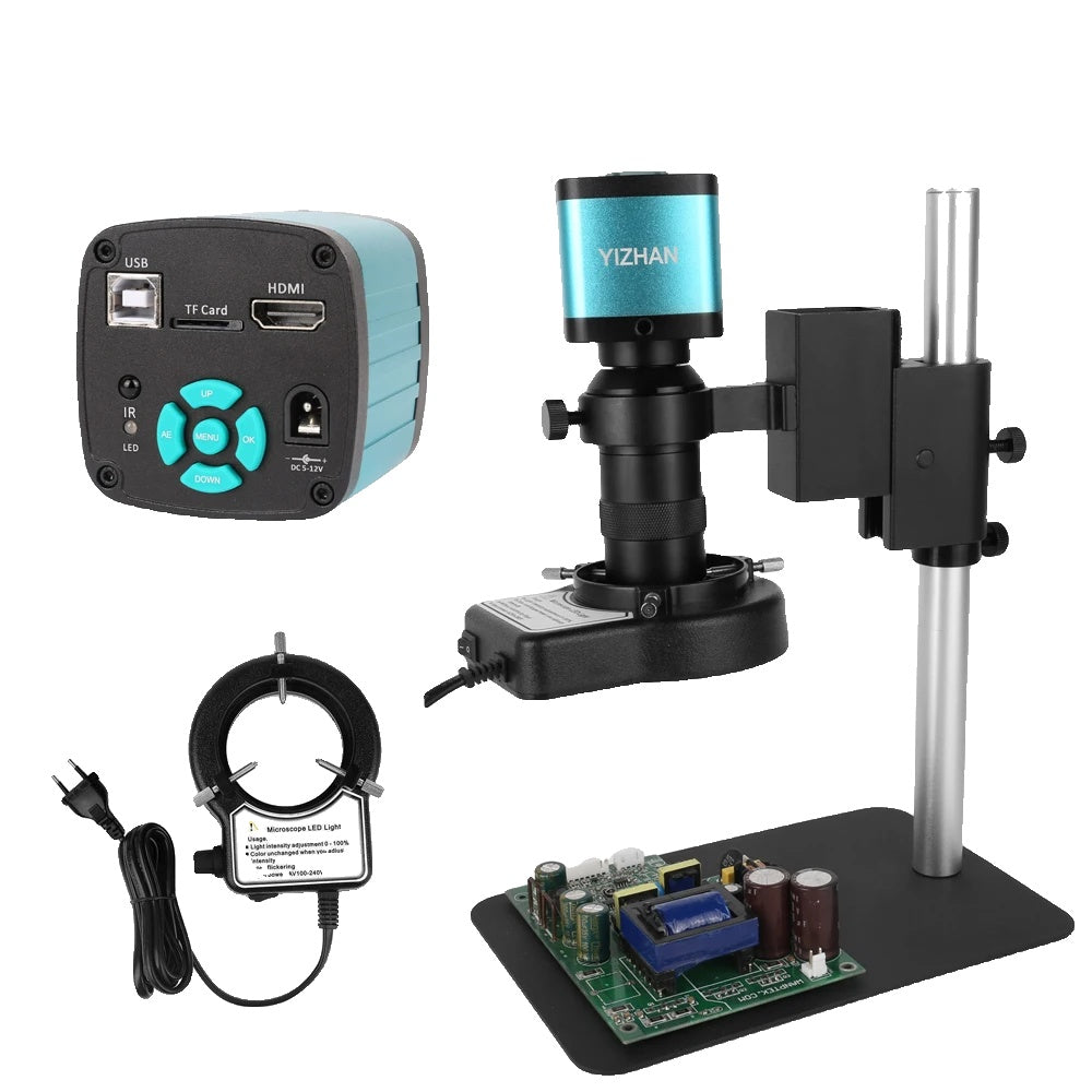 Digital Microscope, 48MP 4K Video Camera, LED Circular Lamp