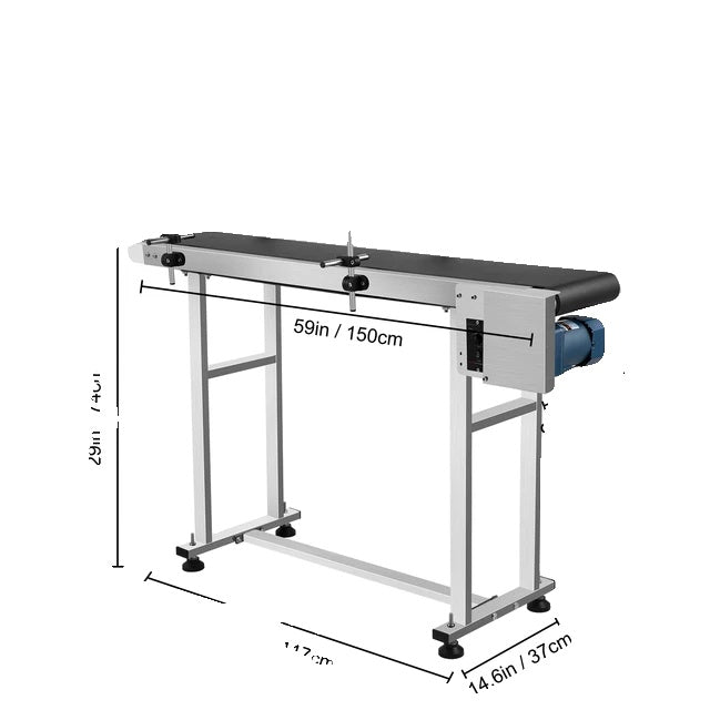 Förderbandmaschine, 150 CM Länge, Edelstahl-Geländer